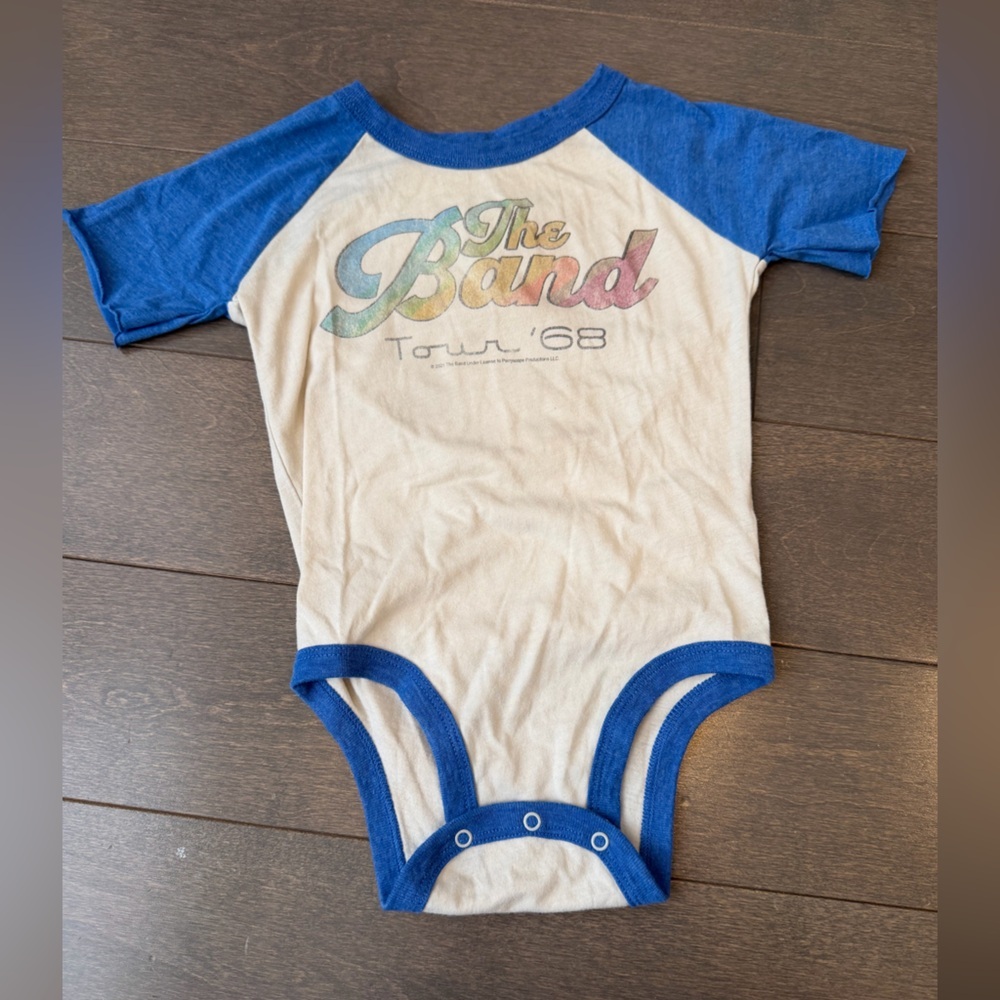 Rowdy Sprout Blue and Cream Kids One Piece